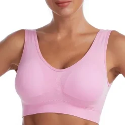 Best Underwear Women's Plus Size Deep U Comfortable Beauty Back Yoga Vest with Pads No Steel Ring Gathered Shock-proof Sports Bra Home Outfits Women Lingerie