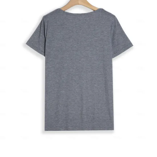 Valentine Women's Heart T Shirt Basic Regular Tops Short Sleeve V Neck Print Regular Fit Valentine Weekend Red Blue Purple Green Gray Women T-Shirts