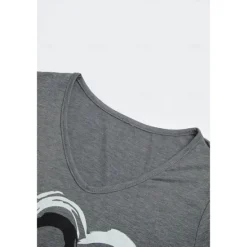 Valentine Women's Heart T Shirt Basic Regular Tops Short Sleeve V Neck Print Regular Fit Valentine Weekend Red Blue Purple Green Gray Women T-Shirts