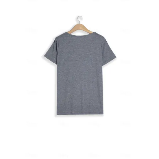 Valentine Women's Heart T Shirt Basic Regular Tops Short Sleeve V Neck Print Regular Fit Valentine Weekend Red Blue Purple Green Gray Women T-Shirts