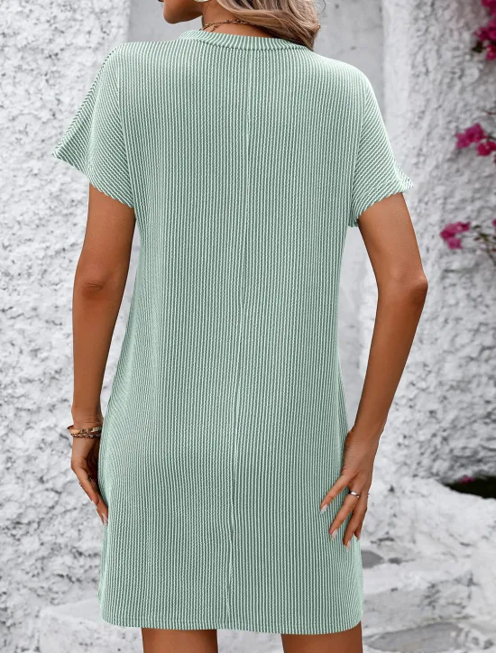 Online Valentine's Day Women's Normal Mini Dress Casual Dress Boho Chic Dresses Shift Dress Bohemia Cute Stylish Cap Sleeve Batwing Sleeve Vacation Home Party Form Fit Stripe Short Sleeve Crew Neck Black Women T Shirt Dresses