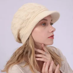 New Warm Knitting Beret Hat Winter Women Solid Cap Outdoor Windproof Ear Protection Skiing Hiking Girls Caps Women Hats