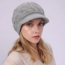 New Warm Knitting Beret Hat Winter Women Solid Cap Outdoor Windproof Ear Protection Skiing Hiking Girls Caps Women Hats