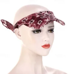 New Women Bandana Scarf Cap Sunscreen Hedging Cap Printed Brim Baseball Cap Colorful Sunshade Hooded Scarf Headpiece Headscarf Baseball Hat Women Hats