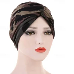 Best Women Muslim Daily Turban Folding Cross Knotted Hair Scarf Elastic Head Wrap Headwear Bandanas Lady Hair Hats Beanie Hair Loss Accessories Women Hats