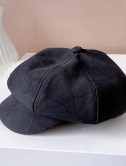 Discount Women Simplicity Fashion Solid Color Outdoor Beret Caps Girls Autumn Winer Hats Octagonal Newsboy Hat Women Hats