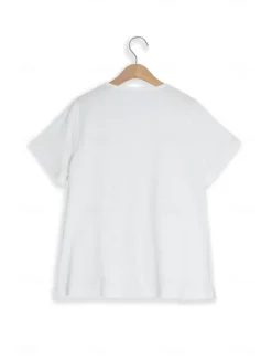 New Women's 100% Cotton Shirt Tunic Short Sleeve Crew Neck Summer Linen Like Women Shirts