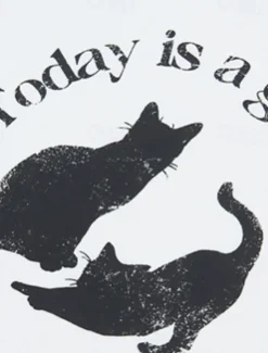 Women's 100% Cotton T Shirt Animal Cat Letter Stylish Basic Modern Short Sleeve Crew Neck Regular Tops Daily Sports Going out Print Black White Spring, Fall, Winter, Summer Women Women's Tops|T-Shirts