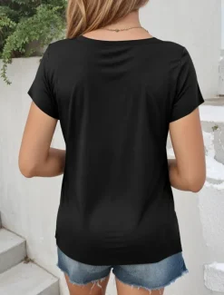 Discount Women's 100% Cotton T Shirt Tee Daily Stylish Casual Short Sleeve Summer Women T-Shirts