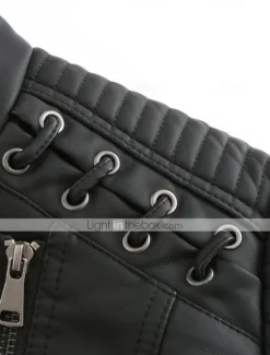Discount Women's Faux Leather Jacket Moto Biker Jacket Fall Waterproof Windproof Coat Winter Zipper Lapel Modern Outerwear Long Sleeve Causal Vacation Women Jackets
