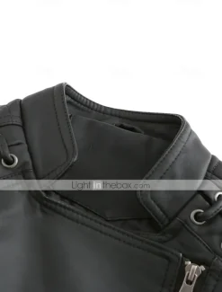 Discount Women's Faux Leather Jacket Moto Biker Jacket Fall Waterproof Windproof Coat Winter Zipper Lapel Modern Outerwear Long Sleeve Causal Vacation Women Jackets