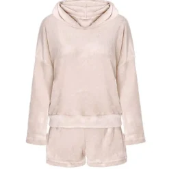Women's Loungewear Sweatsuit Sets 2 Pieces Animal Cat Warm Plush Comfort Home Street Daily Fleece Hoodie Long Sleeve Hoodie Shorts Elastic Waist Fa Home Outfits Women Pajama-Setter