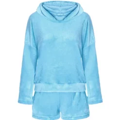 Women's Loungewear Sweatsuit Sets 2 Pieces Animal Cat Warm Plush Comfort Home Street Daily Fleece Hoodie Long Sleeve Hoodie Shorts Elastic Waist Fa Home Outfits Women Pajama-Setter