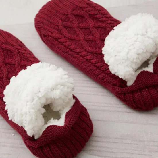 Discount Women's 1 Pair Socks Slipper Socks Fashion Comfort Novelty Fleece Solid Colored Casual Daily Indoor Warm Winter Fall Black Blue Wine Home Outfits Women Lingerie