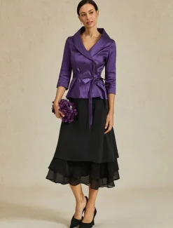 Online Women's A Line Elegant Fashion Midi Mid Waist Skirts Ruffle Layered Inelastic Valentine's Day New Year Spring Chiffon Women Skirts