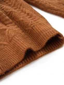 Clearance Women's Aran Cardigan Crew Neck Cable Knit Knitted Fall Winter Work Elegant Daily Long Sleeve Solid Color Women Cardigans & Outerwears