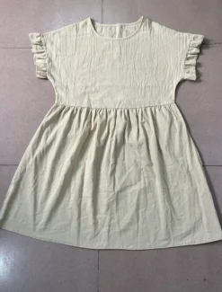 Online Women's ArmyGreen Red Navy Blue Summer Spring Mini Dress Linen-Inspired Dresses Casual Dress Cotton Linen Dress Basic Modern Casual Daily Weekend Loose Fit Plain Crew Neck Women Dresses