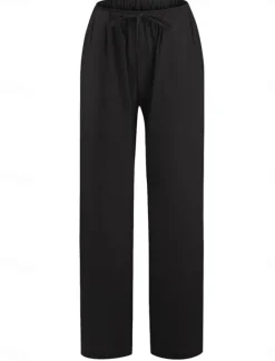 Discount Women's Asian Size Cotton Linen Shorts Linen-Inspired Pants Cotton Linen Pants Simple Full Length Medium Waist Solid Color Patchwork Drawstring Comfy Quick Dry Breathability Micro-elastic Athleisure Women Pants