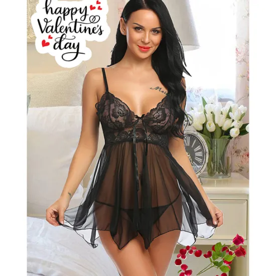 Women's Babydoll & Slips Sexy Lingerie Chemises & Negligees Floral Jacquard POLY Mesh Lace Belt Included Spring & Summer Fall & Winter Black Purple / Spandex / Bow Home Outfits Women Lingerie