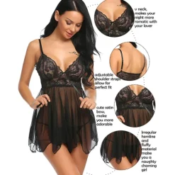 Women's Babydoll & Slips Sexy Lingerie Chemises & Negligees Floral Jacquard POLY Mesh Lace Belt Included Spring & Summer Fall & Winter Black Purple / Spandex / Bow Home Outfits Women Lingerie