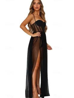 Clearance Women's Backless Sexy Erotic Sexy Lingerie Sexy Bodies Nightwear - Acrylic Spandex Solid Colored Sexy Lingerie Set Home Outfits Women Lingerie