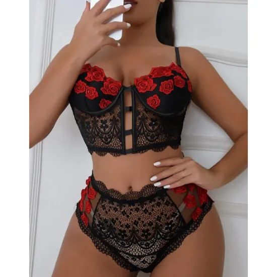 Outlet Women's Backless Sexy Erotic Sexy Lingerie Sexy Bodies Nightwear - Spandex Color Block Sexy Lingerie Set Home Outfits Women Lingerie