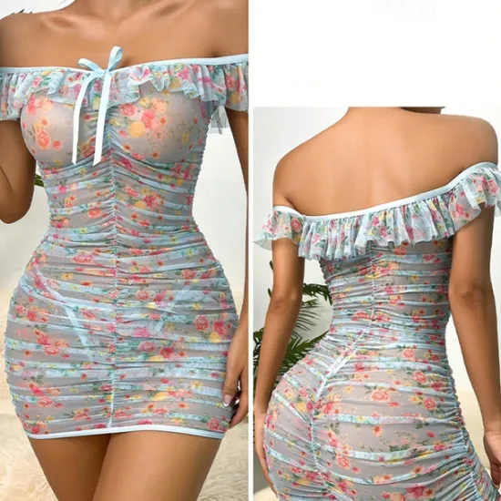 Discount Women's Backless Sexy Erotic Sexy Lingerie Sexy Bodies Nightwear - POLY Graphic Sexy Lingerie Set Home Outfits Women Lingerie