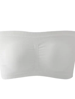 Sale Women's Bandeau Bra Strapless Tube Top Plain Beige Stretch Comfortable Soft Breathable Underwear Spring Summer Casual Daily Invisible Lightweight Seamless Women Lingerie