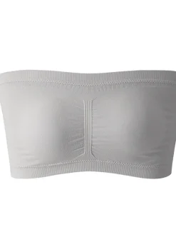 Sale Women's Bandeau Bra Strapless Tube Top Plain Beige Stretch Comfortable Soft Breathable Underwear Spring Summer Casual Daily Invisible Lightweight Seamless Women Lingerie