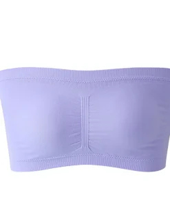 Sale Women's Bandeau Bra Strapless Tube Top Plain Beige Stretch Comfortable Soft Breathable Underwear Spring Summer Casual Daily Invisible Lightweight Seamless Women Lingerie