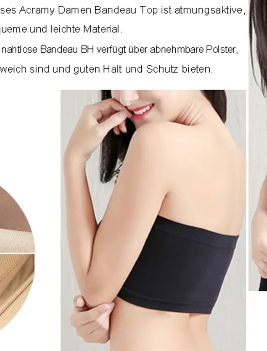 Sale Women's Bandeau Bra Strapless Tube Top Plain Beige Stretch Comfortable Soft Breathable Underwear Spring Summer Casual Daily Invisible Lightweight Seamless Women Lingerie