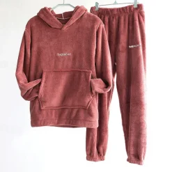 New Women's Basic Tracksuit Pants Sets Sweatshirt Pajamas Long Sleeve Hooded Solid Color Valentine's Day Casual Daily Black Blue Camel Fall & Winter Regular Fit Women Two Piece Sets