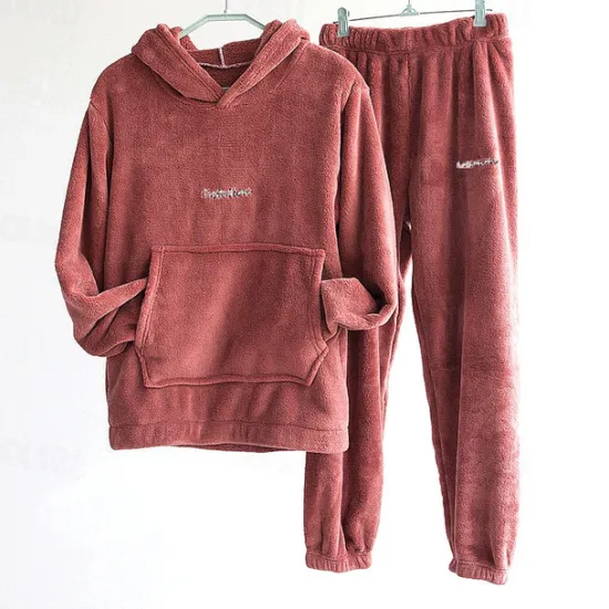 New Women's Basic Tracksuit Pants Sets Sweatshirt Pajamas Long Sleeve Hooded Solid Color Valentine's Day Casual Daily Black Blue Camel Fall & Winter Regular Fit Women Two Piece Sets