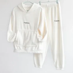 New Women's Basic Tracksuit Pants Sets Sweatshirt Pajamas Long Sleeve Hooded Solid Color Valentine's Day Casual Daily Black Blue Camel Fall & Winter Regular Fit Women Two Piece Sets