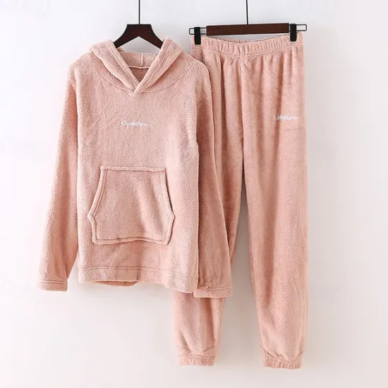 New Women's Basic Tracksuit Pants Sets Sweatshirt Pajamas Long Sleeve Hooded Solid Color Valentine's Day Casual Daily Black Blue Camel Fall & Winter Regular Fit Women Two Piece Sets