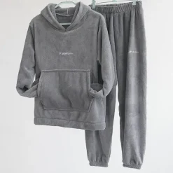 New Women's Basic Tracksuit Pants Sets Sweatshirt Pajamas Long Sleeve Hooded Solid Color Valentine's Day Casual Daily Black Blue Camel Fall & Winter Regular Fit Women Two Piece Sets