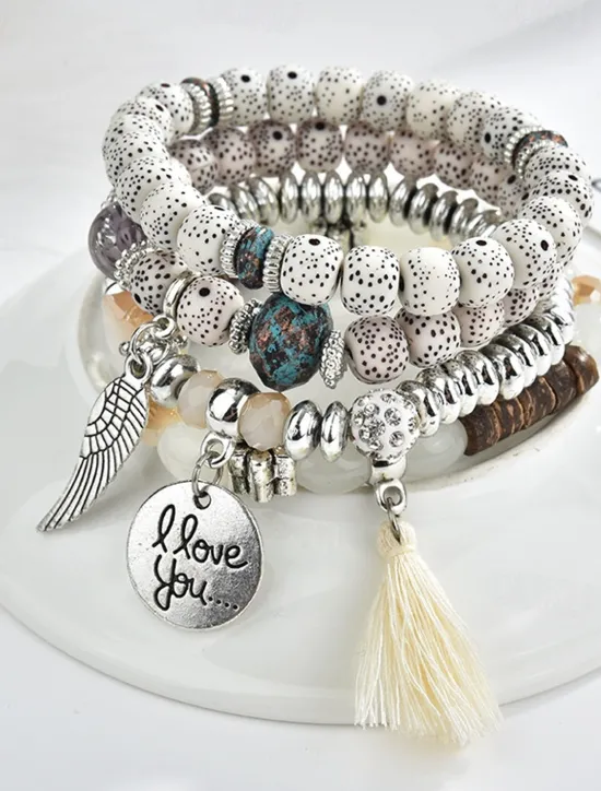 Best Women's Bead Bracelet Fancy Fashion Animal Luxury Alloy Bracelet Jewelry Black / White / Red For Party Evening Gift Birthday Women Trendy Jewelry