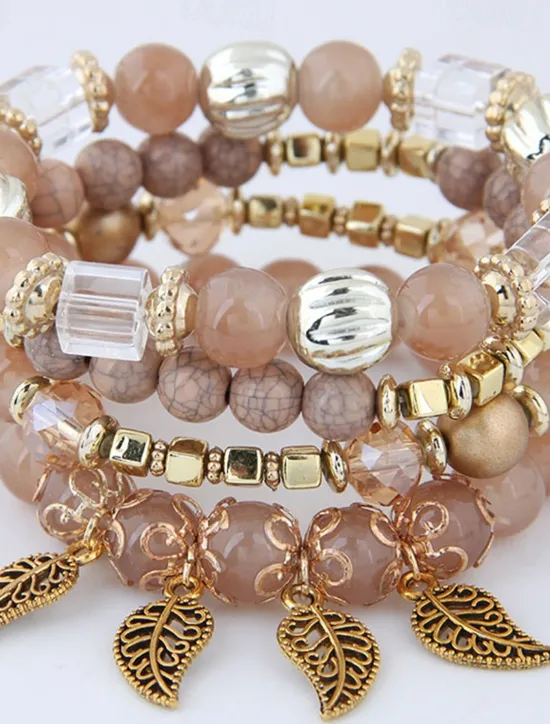 Discount Women's Bead Bracelet Fancy Fashion Wedding Birthday Elegant Personalized Alloy Bracelet Jewelry Black / White / Pink For Party Evening Gift Birthday Women Trendy Jewelry