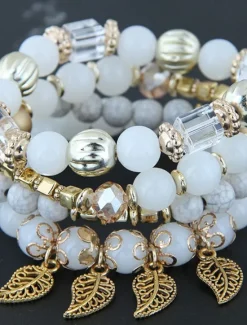 Discount Women's Bead Bracelet Fancy Fashion Wedding Birthday Elegant Personalized Alloy Bracelet Jewelry Black / White / Pink For Party Evening Gift Birthday Women Trendy Jewelry