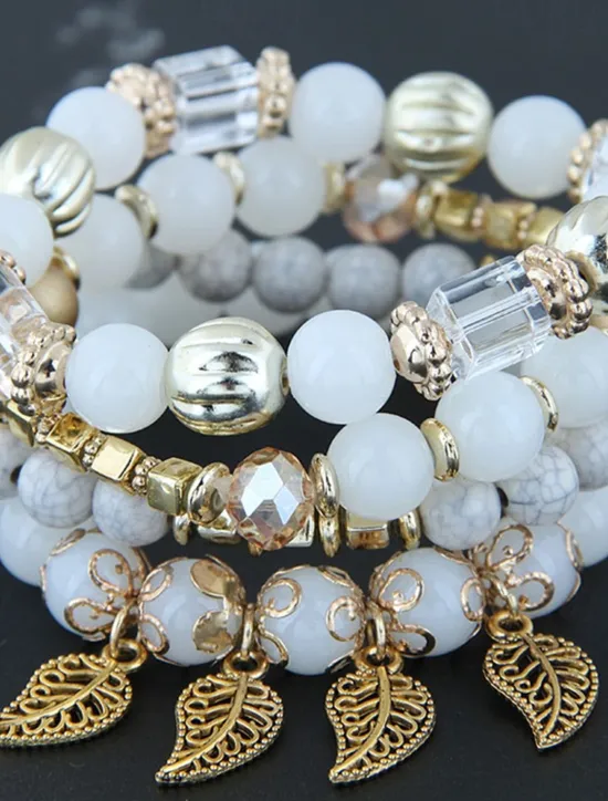 Discount Women's Bead Bracelet Fancy Fashion Wedding Birthday Elegant Personalized Alloy Bracelet Jewelry Black / White / Pink For Party Evening Gift Birthday Women Trendy Jewelry