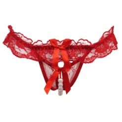 Women's Beaded Mesh Hole Sexy Jacquard G-strings & Thongs Panties Micro-elastic Mid Waist Super Sexy Lace Red Floral / Home / Apparel & Accessories Home Outfits Women Lingerie