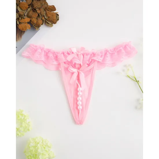 Women's Beaded Mesh Hole Sexy Jacquard G-strings & Thongs Panties Micro-elastic Mid Waist Super Sexy Lace Red Floral / Home / Apparel & Accessories Home Outfits Women Lingerie