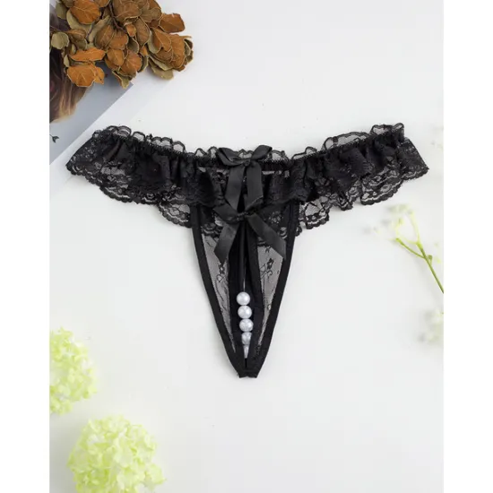 Women's Beaded Mesh Hole Sexy Jacquard G-strings & Thongs Panties Micro-elastic Mid Waist Super Sexy Lace Red Floral / Home / Apparel & Accessories Home Outfits Women Lingerie