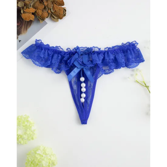 Women's Beaded Mesh Hole Sexy Jacquard G-strings & Thongs Panties Micro-elastic Mid Waist Super Sexy Lace Red Floral / Home / Apparel & Accessories Home Outfits Women Lingerie