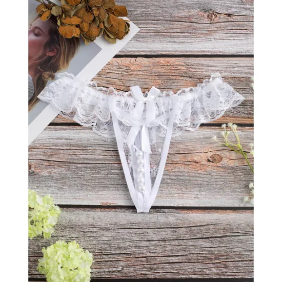 Women's Beaded Mesh Hole Sexy Jacquard G-strings & Thongs Panties Micro-elastic Mid Waist Super Sexy Lace Red Floral / Home / Apparel & Accessories Home Outfits Women Lingerie