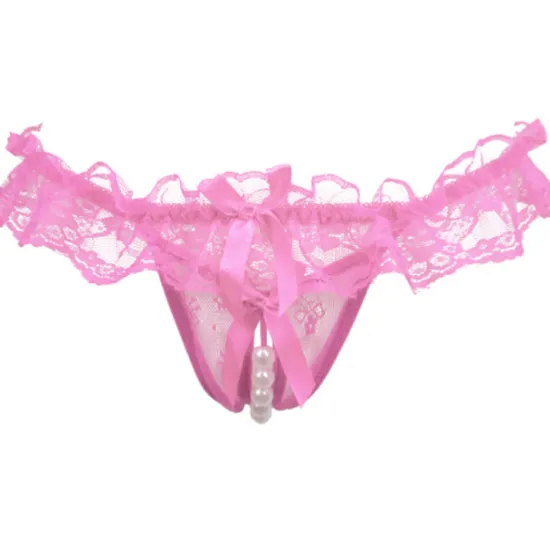 Women's Beaded Mesh Hole Sexy Jacquard G-strings & Thongs Panties Micro-elastic Mid Waist Super Sexy Lace Red Floral / Home / Apparel & Accessories Home Outfits Women Lingerie