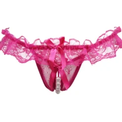 Women's Beaded Mesh Hole Sexy Jacquard G-strings & Thongs Panties Micro-elastic Mid Waist Super Sexy Lace Red Floral / Home / Apparel & Accessories Home Outfits Women Lingerie