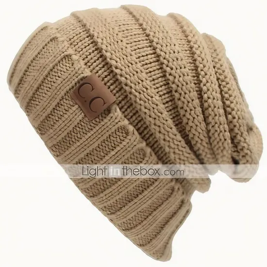 Clearance Women's Beanie Slouchy Street Dailywear Casual Pure Color Wine Blue Hat Work Orange Gray Fall Winter Women Hats