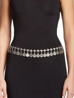 Clearance Women's Belt Alloy Silver Gold Chain Street Dailywear Date Round Dots Women Belt