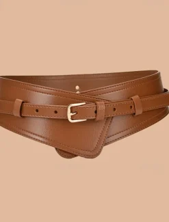 Sale Women's Belt Faux Leather White Black Camel Khaki Orange Wide Belt Outdoor Street Dailywear Holiday Pure Color / Spring / Summer / Fall / Winter Women Belt